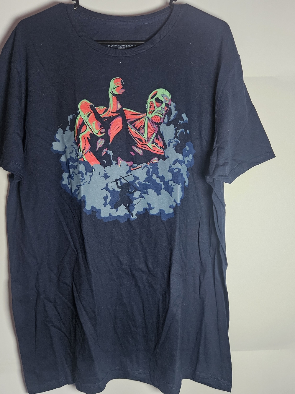 Attack On Titan Shirt Mens Navy Loot Crate Season 2 Colossal Anime